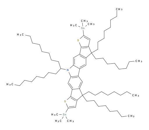 12-(heptadecan-9-yl)-4,4,7,7-tetraoctyl-2,9-bis(trimethylstannyl)-7,12-dihydro-4H-thieno[3',2':4,5]cyclopenta[1,2-b]thieno[3',2':4,5]cyclopenta[2,1-h]carbazole