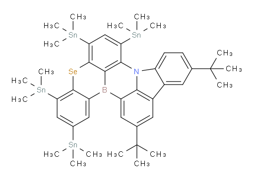 11,14-di-tert-butyl-2,4,6,8-tetrakis(trimethylstannyl)-5-selena-8b-aza-15b-borabenzo[a]naphtho[1,2,3-hi]aceanthrylene