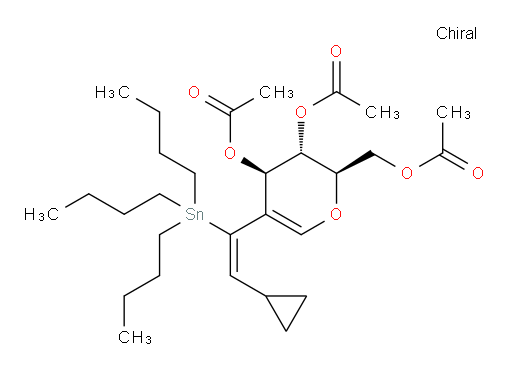 (2R,3S,4R)-2-(acetoxymethyl)-5-((E)-2-cyclopropyl-1-(tributylstannyl)vinyl)-3,4-dihydro-2H-pyran-3,4-diyl diacetate