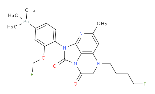 5-(4-fluorobutyl)-1-(2-(fluoromethoxy)-4-(trimethylstannyl)phenyl)-7-methyl-4,5-dihydro-1H-1,2a,5,8-tetraazaacenaphthylene-2,3-dione