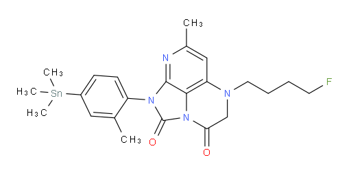 5-(4-fluorobutyl)-7-methyl-1-(2-methyl-4-(trimethylstannyl)phenyl)-4,5-dihydro-1H-1,2a,5,8-tetraazaacenaphthylene-2,3-dione