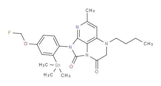 5-butyl-1-(4-(fluoromethoxy)-2-(trimethylstannyl)phenyl)-7-methyl-4,5-dihydro-1H-1,2a,5,8-tetraazaacenaphthylene-2,3-dione