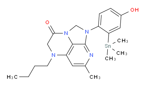 5-butyl-1-(4-hydroxy-2-(trimethylstannyl)phenyl)-7-methyl-4,5-dihydro-1H-1,2a,5,8-tetraazaacenaphthylen-3(2H)-one