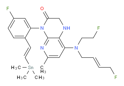 4-(5-fluoro-2-((E)-2-(trimethylstannyl)vinyl)phenyl)-8-(((E)-4-fluorobut-2-en-1-yl)(2-fluoroethyl)amino)-6-methyl-1,2-dihydropyrido[2,3-b]pyrazin-3(4H)-one