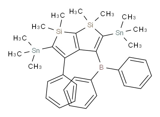 3-(二苯基boryl)-1,1,6,6-四甲基-4-苯基-2,5-双(三甲基锡基)-1,6-二氢silolo[2,3-b]硅杂环戊烯