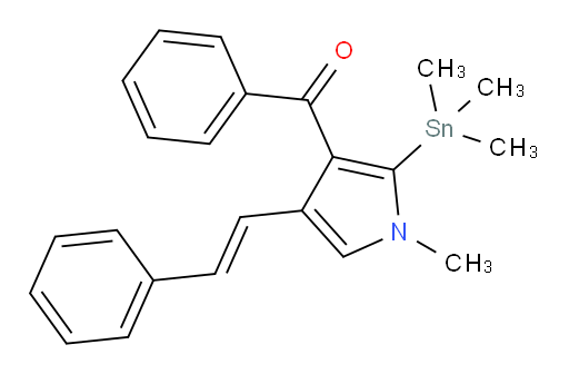(E)-(1-甲基-4-苯乙烯基-2-(三甲基锡基)-1H-吡咯-3-基)(苯基)甲酮