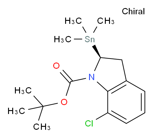 (S)-叔丁基 7-氯-2-(三甲基锡基)吲哚啉-1-甲酸酯