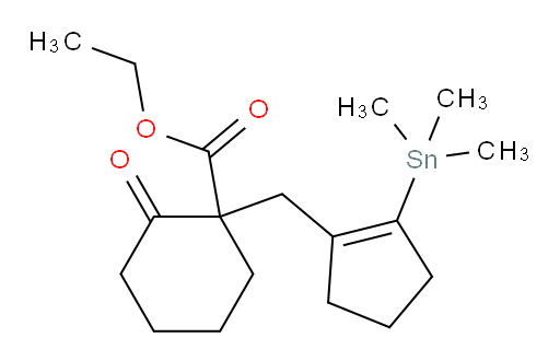 乙基 2-氧代-1-((2-(三甲基锡基)环戊-1-烯-1-基)甲基)环己烷甲酸酯
