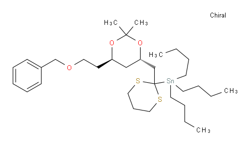 (2-(((4S,6R)-6-(2-(苄氧基)乙基)-2,2-二甲基-1,3-二噁烷-4-基)甲基)-1,3-二硫杂环己烷-2-基)三丁基锡烷