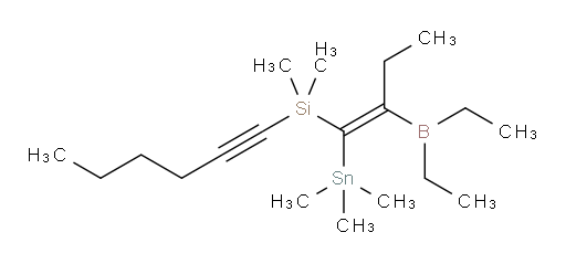 (E)-(2-(二乙基boryl)-1-(三甲基锡基)丁-1-烯-1-基)(己-1-炔-1-基)二甲基硅烷