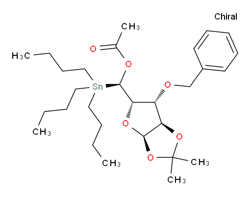 (R)-((3aR,5S,6R,6aR)-6-(苄氧基)-2,2-二甲基四氢呋喃并[2,3-d][1,3]二氧杂环戊烯-5-基)(三丁基锡基)甲基 乙酸酯