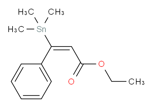 (E)-乙基 3-苯基-3-(三甲基锡基)丙烯酸酯