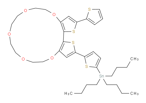 三丁基(5-(18-(噻吩-2-基)-5,6,8,9,11,12,14,15-八氢二噻吩并[3,2-n:2',3'-p][1,4,7,10,13]五氧杂环七decin-2-基)噻吩-2-基)锡烷