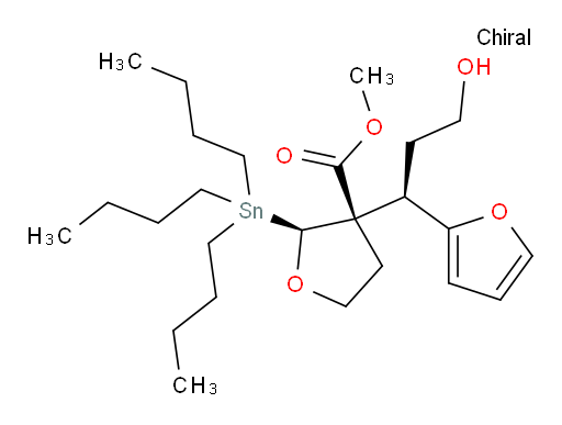 (2S,3S)-甲基 3-((R)-1-(呋喃-2-基)-3-羟基丙基)-2-(三丁基锡基)四氢呋喃-3-甲酸酯