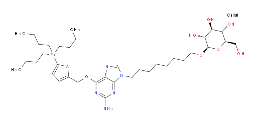 (2R,3R,4S,5S,6R)-2-((8-(2-氨基-6-((5-(三丁基锡基)噻吩-2-基)甲氧基)-9H-嘌呤-9-基)辛氧基))-6-(羟甲基)四氢-2H-吡喃-3,4,5-三醇