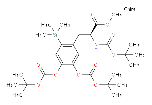 (S)-甲基 3-(4,5-双(BOC-氧基)-2-(三甲基锡基)苯基)-2-(BOC-氨基)丙酸酯