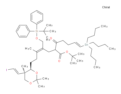 (E)-叔丁基 4-(((叔丁基二苯基sil氧基))甲基)-7-((4R,5R)-5-((E)-2-碘乙烯基)-2,2,5-三甲基-1,3-二噁烷-4-基)-5-甲基-2-((E)-5-(三丁基锡基)戊-4-烯酰基)庚-4-烯酸酯