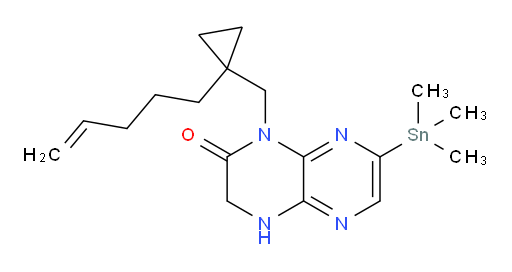 1-((1-(pent-4-en-1-yl)cyclopropyl)methyl)-7-(trimethylstannyl)-3,4-dihydropyrazino[2,3-b]pyrazin-2(1H)-one