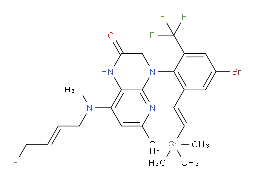 4-(4-溴-2-(三氟甲基)-6-((E)-2-(三甲基锡基)乙烯基)苯基)-8-(((E)-4-氟丁-2-烯-1-基)(甲基)氨基)-6-甲基-3,4-二氢吡啶并[2,3-b]吡嗪-2(1H)-酮