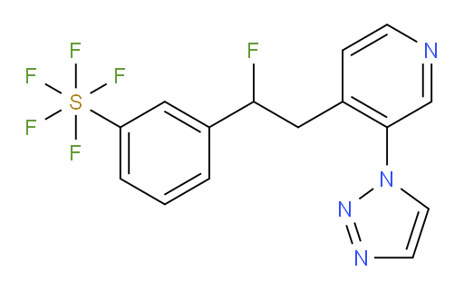 3-(2-(3-(1H-1,2,3-triazol-1-yl)pyridin-4-yl)-1-fluoroethyl)(pentafluoromercapto)benzene