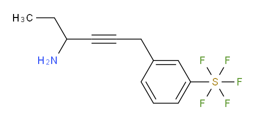 3-(4-aminohex-2-yn-1-yl)(pentafluoromercapto)benzene