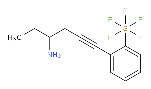 2-(4-aminohex-1-yn-1-yl)(pentafluoromercapto)benzene