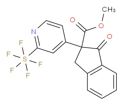 methyl 2-(2-(pentafluoromercapto)pyridin-4-yl)-1-oxo-2,3-dihydro-1H-indene-2-carboxylate