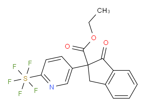 ethyl 2-(6-(pentafluoromercapto)pyridin-3-yl)-1-oxo-2,3-dihydro-1H-indene-2-carboxylate