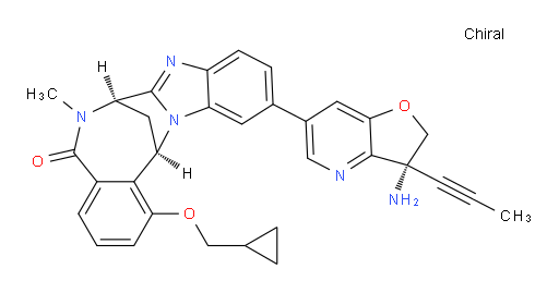 (7R,14R)-11-[(3R)-3-amino-2,3-dihydro-3-(1-propyn-1-yl)-furo[3,2-b]pyridin-6-yl]-1-(cyclopropylmethoxy)-6,7-dihydro-6-methyl-7,14-Methanobenzimidazo[1,2-b][2,5]benzodiazocin-5(14H)--one