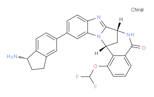 (7R,14R)-11-[(1S)-1-amino-2,3-dihydro-1H-inden-5-yl]-1-(difluoromethoxy)-6,7-dihydro-7,14-Methanobenzimidazo[1,2-b][2,5]benzodiazocin-5(14H)--one