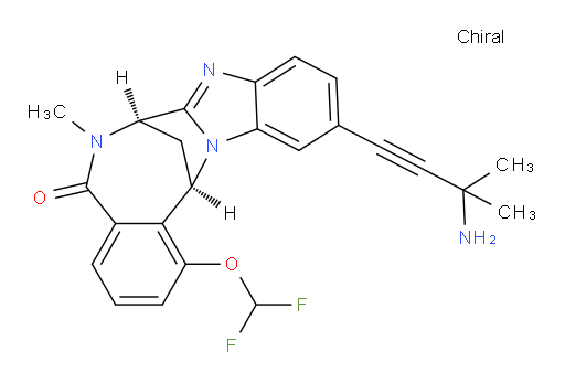 (7R,14R)-11-(3-amino-3-methyl-1-butyn-1-yl)-1-(difluoromethoxy)-6,7-dihydro-6-methyl-7,14-Methanobenzimidazo[1,2-b][2,5]benzodiazocin-5(14H)--one