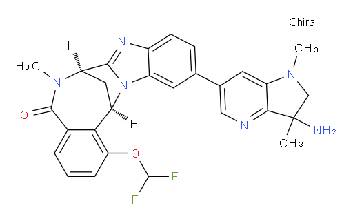(7R,14R)-11-(3-amino-2,3-dihydro-1,3-dimethyl-1H-pyrrolo[3,2-b]pyridin-6-yl)-1-(difluoromethoxy)-6,7-dihydro-6-methyl-7,14-Methanobenzimidazo[1,2-b][2,5]benzodiazocin-5(14H)--one