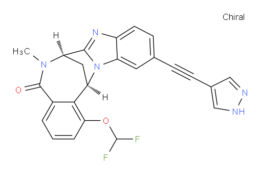 (7R,14R)-1-(difluoromethoxy)-6,7-dihydro-6-methyl-11-[2-(1H-pyrazol-4-yl)ethynyl]-7,14-Methanobenzimidazo[1,2-b][2,5]benzodiazocin-5(14H)--one