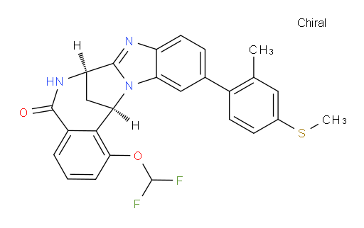 (7R,14R)-1-(Difluoromethoxy)-6,7-dihydro-11-[2-methyl-4-(methylthio)phenyl]-7,14-methanobenzimidazo[1,2-b][2,5]benzodiazocin-5(14H)--one