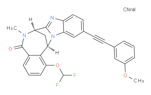 (7R,14R)-1-(difluoromethoxy)-6,7-dihydro-11-[2-(3-methoxy-phenyl)ethynyl]-6-methyl-7,14-Methanobenzimidazo[1,2-b][2,5]benzodiazocin-5(14H)--one