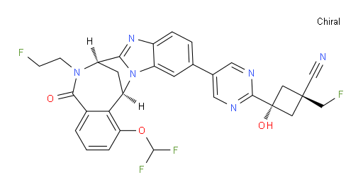(1R,3r)-3-(5-((7R,14R)-1-(difluoromethoxy)-6-(2-fluoroethyl)-5-oxo-5,6,7,14-tetrahydro-7,14-methanobenzo[f]benzo[4,5]imidazo[1,2-a][1,4]diazocin-11-yl)pyrimidin-2-yl)-1-(fluoromethyl)-3-hydroxycyclobutanecarbonitrile