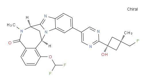 (7R,14R)-1-(difluoromethoxy)-11-(2-((1r,3R)-3-(fluoromethyl)-1-hydroxy-3-methylcyclobutyl)pyrimidin-5-yl)-6-methyl-6,7-dihydro-7,14-methanobenzo[f]benzo[4,5]imidazo[1,2-a][1,4]diazocin-5(14H)-one