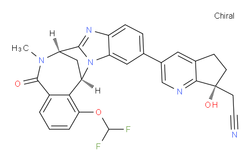 2-((R)-3-((7R,14R)-1-(difluoromethoxy)-6-methyl-5-oxo-5,6,7,14-tetrahydro-7,14-methanobenzo[f]benzo[4,5]imidazo[1,2-a][1,4]diazocin-11-yl)-7-hydroxy-6,7-dihydro-5H-cyclopenta[b]pyridin-7-yl)acetonitrile