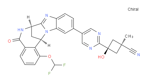 cis-3-[5-[(7R,14R)-1-(Difluoromethoxy)-5,6,7,14-tetrahydro-5-oxo-7,14-methanobenzimidazo[1,2-b][2,5]benzodiazocin-11-yl]pyrimidin-2-yl]-3-hydroxy-1-methylcyclobutane-carbonitrile