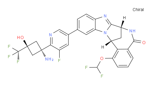 (7R,14R)-11-[6-[trans-1-amino-3-hydroxy-3-(trifluoromethyl)cyclobutyl]-5-fluoropyridin-3-yl]-1-(difluoromethoxy)-6,7-dihydro-7,14-Methanobenzimidazo[1,2-b][2,5]benzodiazocin-5(14H)--one