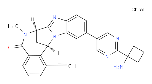 (7R,14R)-11-[2-(1-aminocyclobutyl)-pyrimidin-5-yl]-1-ethynyl-6,7-dihydro-6-methyl-7,14-Methanobenzimidazo[1,2-b][2,5]benzodiazocin-5(14H)--one