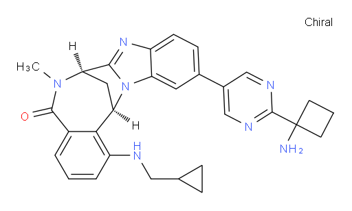 (7R,14R)-11-[2-(1-aminocyclobutyl)-pyrimidin-5-yl]-1-[(cyclopropylmethyl)amino]-6,7-dihydro-6-methyl-7,14-Methanobenzimidazo[1,2-b][2,5]benzodiazocin-5(14H)--one