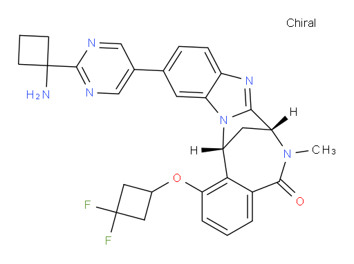 (7R,14R)-11-[2-(1-aminocyclobutyl)-pyrimidin-5-yl]-1-[(3,3-difluoro-cyclobutyloxy)]-6,7-dihydro-6-methyl-7,14-Methanobenzimidazo[1,2-b][2,5]benzodiazocin-5(14H)--one