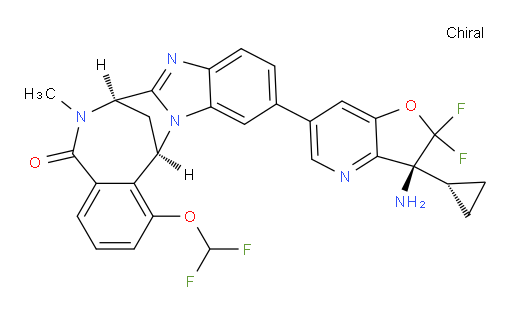 (7R,14R)-11-[(3S)-3-amino-3-cyclopropyl-2,2-difluoro-2,3-dihydrofuro[3,2-b]pyridin-6-yl]-1-(difluoromethoxy)-6,7-dihydro-6-methyl-7,14-Methanobenzimidazo[1,2-b][2,5]benzodiazocin-5(14H)--one