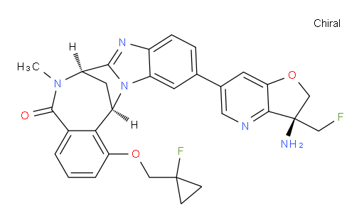 (7R,14R)-11-[(3S)-3-amino-3-(fluoromethyl)-2,3-dihydrofuro[3,2-b]pyridin-6-yl]-1-[(1-fluoro-cyclopropyl)methoxy]-6,7-dihydro-6-methyl-7,14-Methanobenzimidazo[1,2-b][2,5]benzodiazocin-5(14H)--one