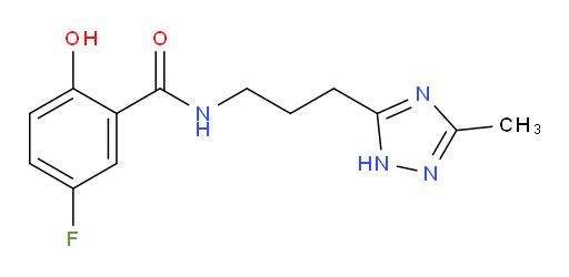 5-fluoro-2-hydroxy-N-(3-(3-methyl-1H-1,2,4-triazol-5-yl)propyl)benzamide