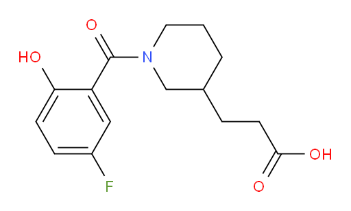 3-(1-(5-fluoro-2-hydroxybenzoyl)piperidin-3-yl)propanoic acid