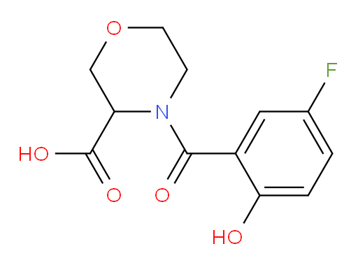 4-(5-fluoro-2-hydroxybenzoyl)morpholine-3-carboxylic acid