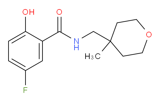 5-fluoro-2-hydroxy-N-((4-methyltetrahydro-2H-pyran-4-yl)methyl)benzamide