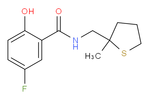 5-fluoro-2-hydroxy-N-((2-methyltetrahydrothiophen-2-yl)methyl)benzamide